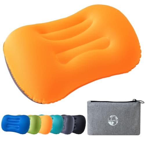 JetsCush Camping Pillow Inflatable Lightweight Travel Pillow Orange