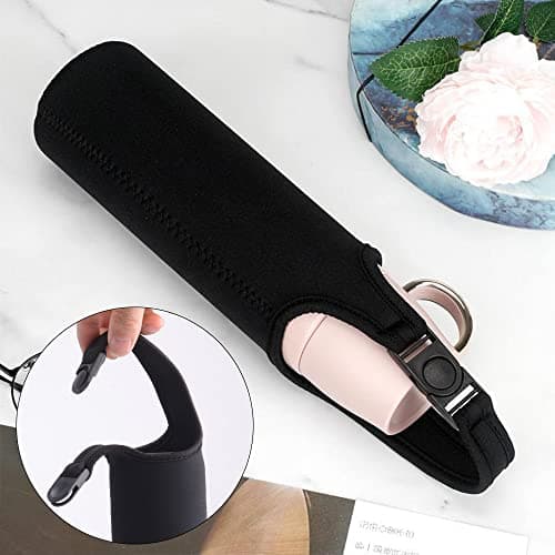 Black Water Bottle Sleeve Neoprene Pouch for Outdoor Hiking Travel, 550ml — view 4
