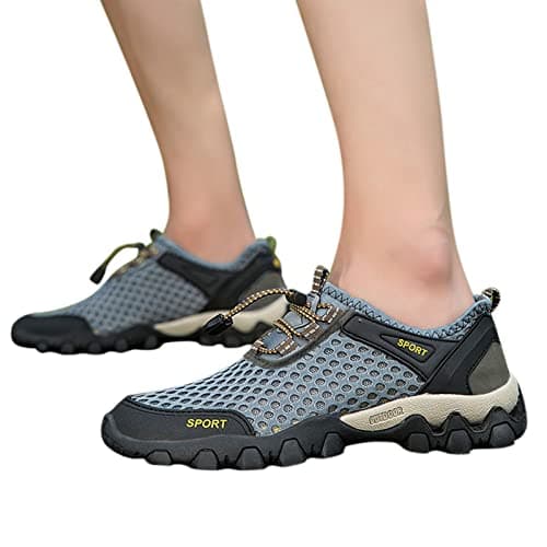 Casual Shoes for Men, Summer Lightweight Sneakers, Single Mesh Breathable Footwear, Comfort Running Walking Trainers, Versatile Daily Sport Shoes, Flexible Sole Casual Footwear Grey — view 5