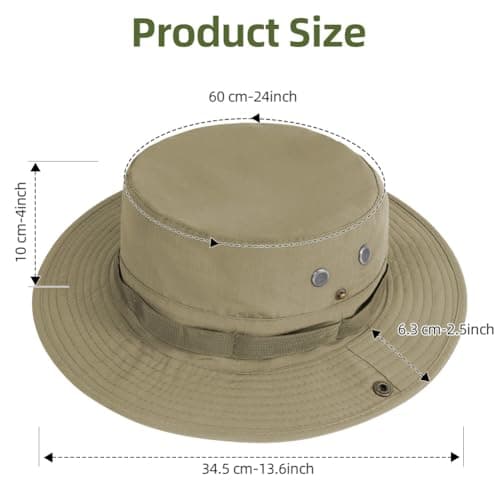 DiULi Sun Hats Convertible Safari Hat with Foldable Brim, Dark Khaki — view 2