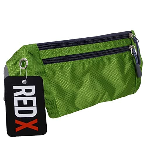 Red X Unisex Slim Discreet Security Waist Money Belt/Pouch (Green) — view 3