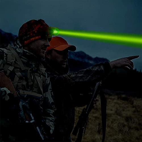 GRACETOP Green Light Head Torch, Green LED Headlamp with Green Light Headlight High Lumens & Zoomable 3 Modes USB Rechargeable Head Torch Green for Night Vision Camping Hiking Fishing — view 6