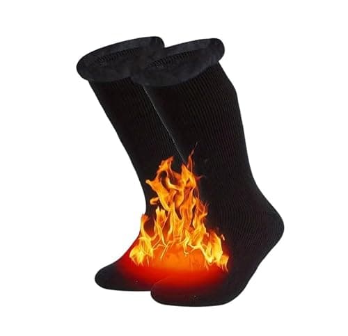 ASD Accessories Men's Long Thermal Socks High 2.4 Extra Warmth Insulated Winter Socks Comfort In Size 6-11 UK (Pack of 1, Black)