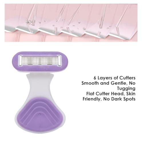 Picysa Travel Size Women's Shaving Kit with Foldable Handle, 6 Layer Cutters Portable Shaving Tool (Purple) — view 5
