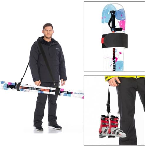 QKURT 2PCS Ski Strap, Adjustable Ski Shoulder Straps, Binding Straps & Boot Carrier Belts, Carrying Belts for Snowboard — view 4