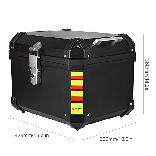 Sunydog 48L Motorcycle Trunk Travel Luggage Storage Box Quick Release Motorbike Tail Storage Box Waterproof with 2 Keys Reflective Strips — view 5