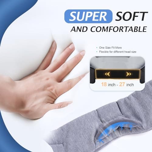 MUSICOZY Breathable Sleep Mask Headphones for Hot Sleepers, 100% Blackout — view 3