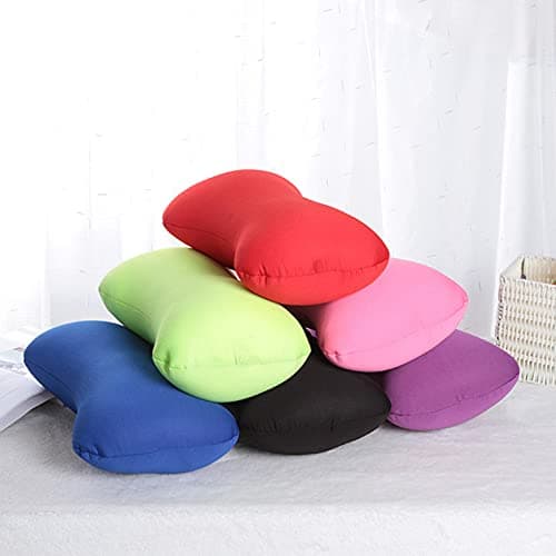 1-Piece Microbead Bone-Shaped Neck Pillow, Soft Ergonomic Support Pillow, Portable Mini Travel Neck Rest for Office, Car, Home, Lavender, 38x20cm — view 2