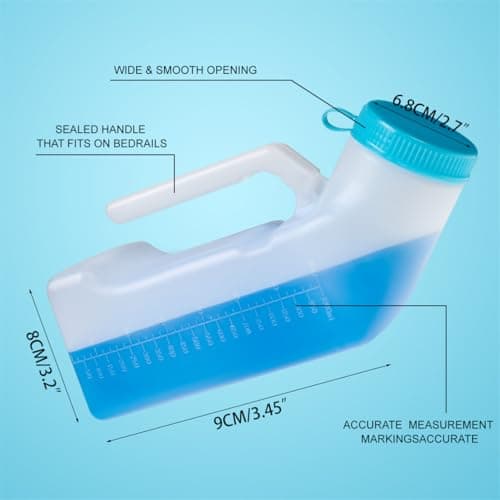 Urinals for Men Urinal Bottles Male Pee Bottle with Glow in The Dark Cap Lid Spill Proof Camping Urine Bottles Bedpan for Man Travel 1000ML — view 2