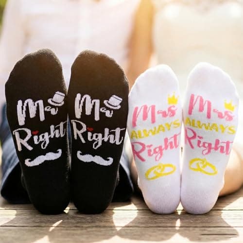 2 Pairs Wedding Socks Bride Groom Holding Hands Socks Magnetic Couple Socks — view 6