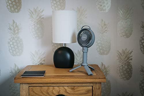 Schallen Rechargeable Battery USB Electric Handheld Portable Travel and Tripod Desk Table Small Mini Air Cooling Fan (Grey) — view 5