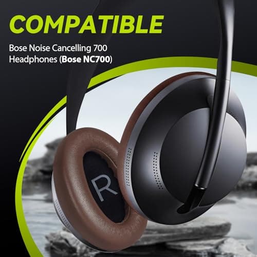 Replacement Ear Pads for Bose NC700 / 700 Noise Cancelling Headphones, Aurivor Lambskin Leather Earpad Covers/Cushion Kit with Plush Memory Foam, Thickened Comfort, Tear-Resistant Seams (Brown) — view 3