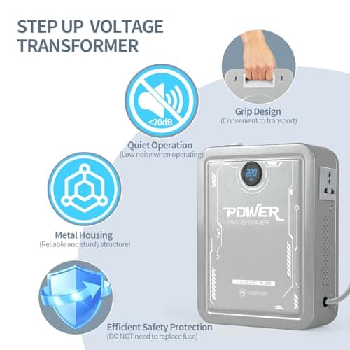 SUNSHUN Step Up Transformer, 110v to 220v Converter 2000W with Voltage Display, Voltage Converter 110-120v to 220v-240v with 2 Output Sockets for Asian, European Appliances Used in US, Canada, Mexico — view 6