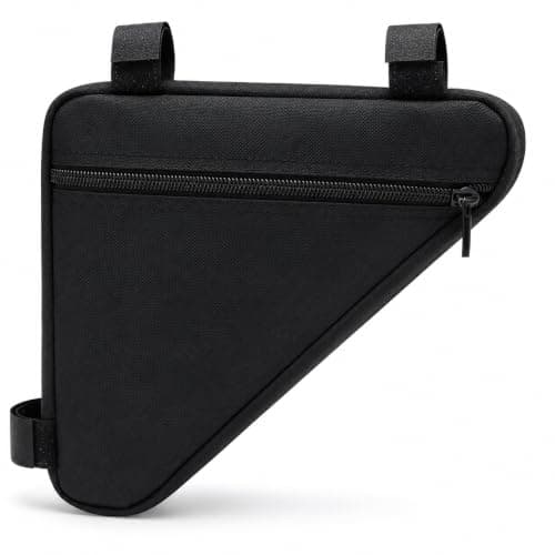 Trevixor Black Bike Bag, Triangle Bike Frame Bag with Zipped Pocket and Hook-and-Loop Straps, 20 x 20 x 28 cm Bicycle Bag for Cycling, Commuting and Travel