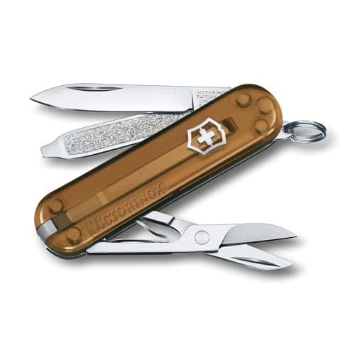 Victorinox Swiss Army Knife Classic SD, Pocket Knife, 7 Functions, Brown