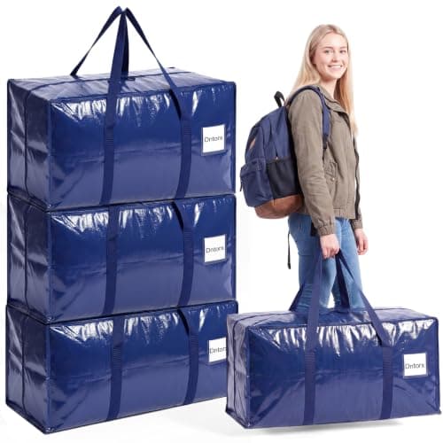 Dntorx 4 Pack Moving Bags, 93L Storage bags with Lids for Home & Dorm