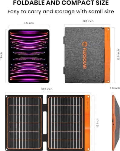 FlexSolar 20W Portable Solar Panel Charger for Camping Foldable Solar Panel — view 5