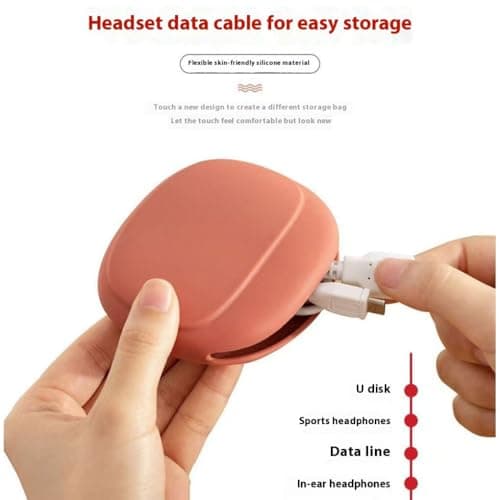 idqwsswt Multi functional silicone portable wired storage bag, wired earphone box, data cover, Bluetooth storage 5-pack, White — view 4