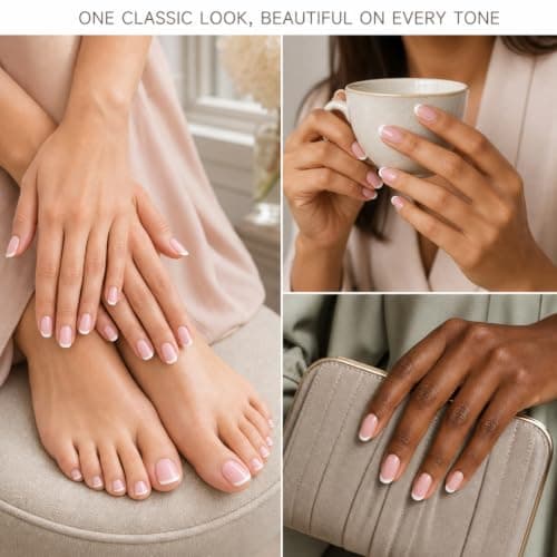 French Manicure Nail Polish Kit, Quick-Dry Pink & White Varnish, 12ml x 2 — view 5