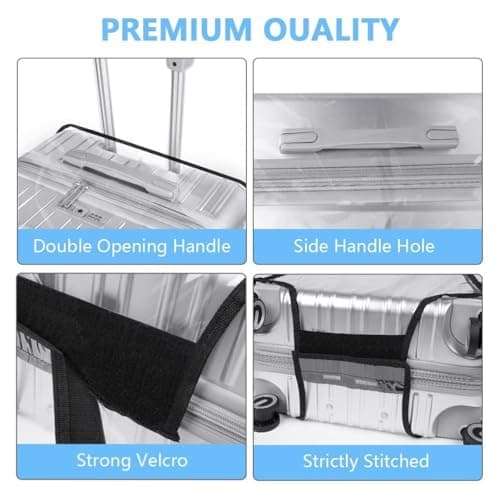 Flintronic Travel Luggage Clear PVC Cover, Luggage Cover Reusable, Suitcase Cover Washable, 30 Inch Suitcase Protective Cover, with Luggage Tag*1 — view 3