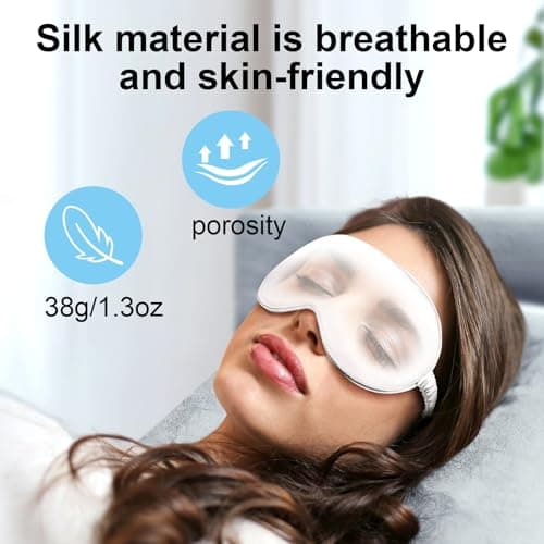 Desmend Silk Eye mask for Sleeping 3D Anti Wrinkle Skin Friendly Black Out Silver Grey — view 4