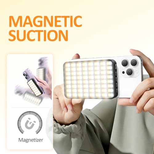 128 LED Rechargeable Portable Selfie Light Video Conference Lighting with Clip and Camera Tripod Adapter, 3 Lighting Modes, for Laptop/Phone, iPhone Camera, Youtube, TikTok, Makeup Vlog — view 4