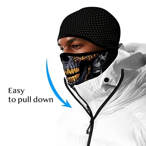 Eikuni Balaclava Face Mask Men Women for Winter Cold Weather Ski Cycling Ski Hunting (Skull Gold Teeth) — view 4