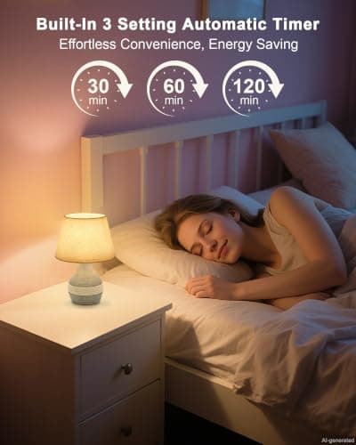 INTELIVE 10" H Small Rechargeable Cordless Ceramic Table Lamp, Coastal — view 4