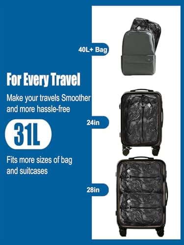 Wireless Vacuum Storage Bags for Travel with Pump – IP67 Waterproof TPU Space Saver Compression for Suitcases, Backpack & Camping, Electric Air Pump with 5 Nozzles — view 6