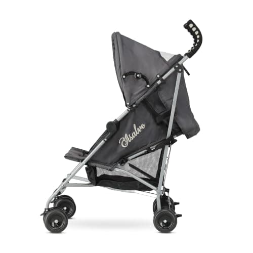 Asalvo Buggy, Compact Folding, Children's Buggy with 5-Point Safety Belt, Lightweight Pushchair with UV Protection 50+, Suitable for up to 22 kg, Grey/Cream — view 2