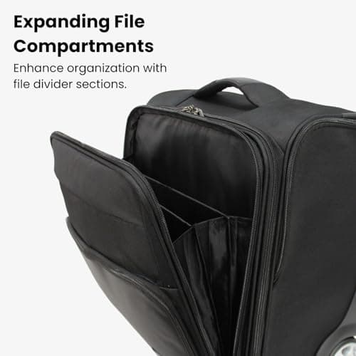 Rocklands® Rolling Laptop Bag 2 Wheel Laptop Bag Wheeled Briefcase Business Office Trolley Case Travel Cabin Bag - 8609 — view 5