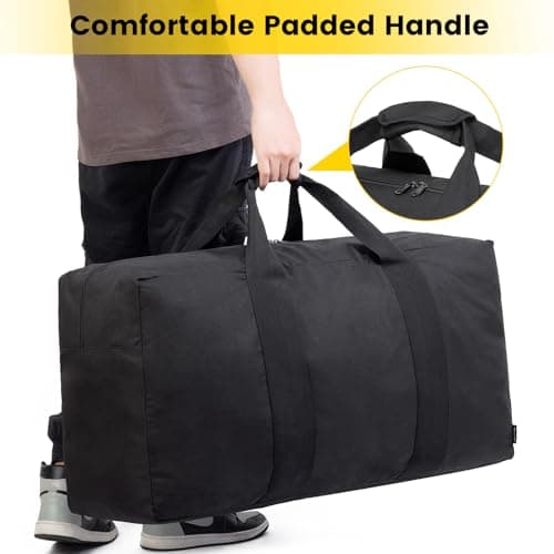 Vorspack 100L Extra Large Foldable Duffle Bag for Travel, Camping, Black — view 4