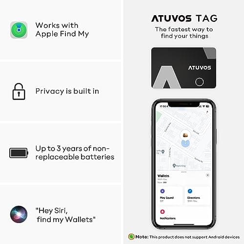 ATUVOS Tracker Air Card Thin 0.16cm, Item Finder Work with Apple Find My — view 2