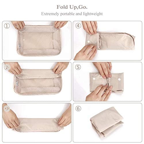 Travel Packaging Cube,8-piece set of travel cube, Foldable luggage Storage Bag, lightweight luggage Storage Bag (Beige) — view 6