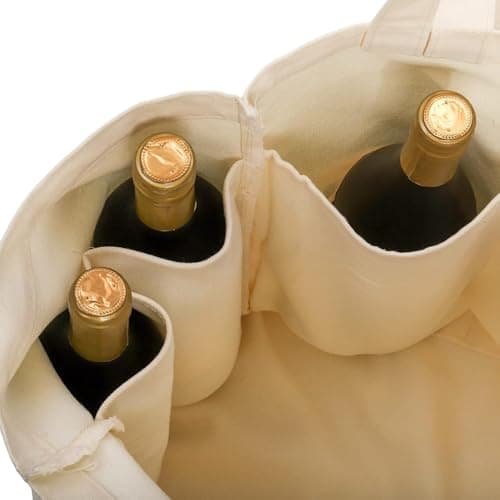 Tosnail 3 Pack Canvas Grocery Tote Bags with 8 Pockets, Large Reusable Beach Bag Baby Changing Bag with Long Shoulder Strap and Short Handles, 35.5x24.5x38cm — view 2