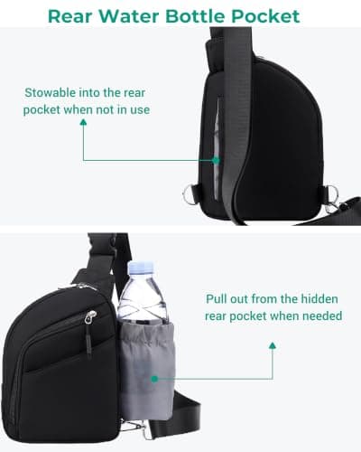 ibalulu Crossbody Bag for Women Men, Water-Repellent Nylon Anti-Theft Sling Bag Shoulder Bag Travel Purse with RFID Blocking & Two RFID Cards — view 6