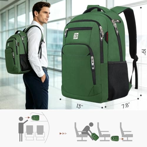 KASIBON Laptop Backpack for Men, Anti-Theft Business Travel Backpack — view 3