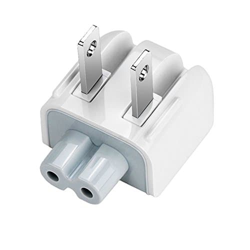 BEYEE Travel Charger Converter US Duck head Plug, Spare Connector for iPod, iPhone,iPad Tablets, Macbook AC Power Adapter (2xUS Plug) White — view 3