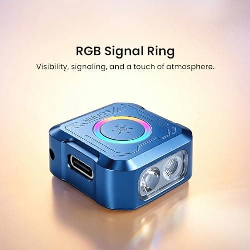 Sofirn SE1 Mini Keychain Flashlight, 300 Lumens EDC Flashlight with UV Light, RGB Ring, Magnet & USB-C, Rechargeable CNC Metal Body for Everyday Carry, Emergency, Camping & Outdoor — view 5
