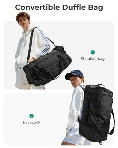 BAGSAMRT 60L Foldable Travel Duffle, Large Holdall Bag for Weekend Gym — view 2