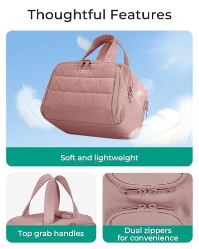 BAGSMART Large Travel Toiletry Makeup Bag, Upright Storage, Brush Pocket — view 5
