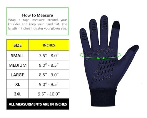 3S SPORTS Men's Cycling Winter Warm Windproof Waterproof Anti-slip Thermal Touch Screen Ski Gloves (Navy Blue, L) — view 2