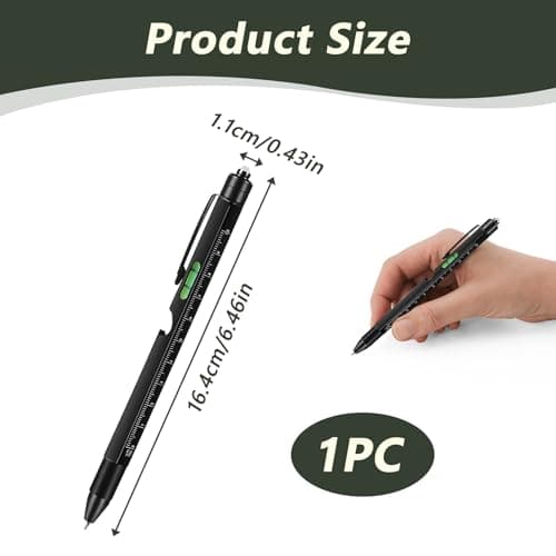 Zquqwa 9 in 1 Multi Tool Pen, Multi Tool Pen for Handyman, Practical Gifts, Birthday Gifts Cool Gadgets for Dad Husband Boyfriend Stocking Fillers, Aluminum Ballpoint Pen with Screwdrivers Flashlight — view 2