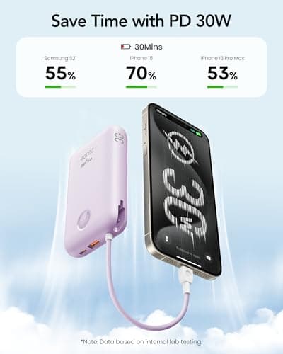 VIYISI 20000mAh 30W Fast Charging Power Bank with Built-in Cable — view 3