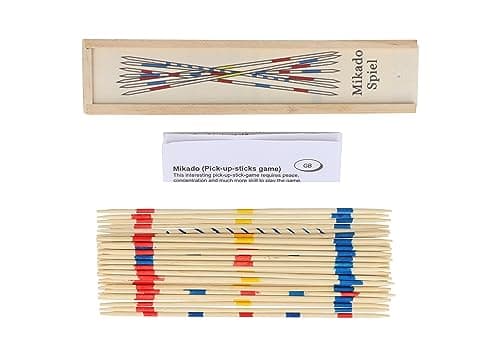 HENBRANDT Mikado Sticks 41pcs Traditional Family Games Wooden Pickup Sticks Set Table Top Board Game Wooden Toys for Kids — view 2