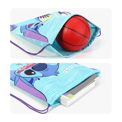 Disney Stitch Waterproof And Lightweight Drawstring Bag for Kids — view 5