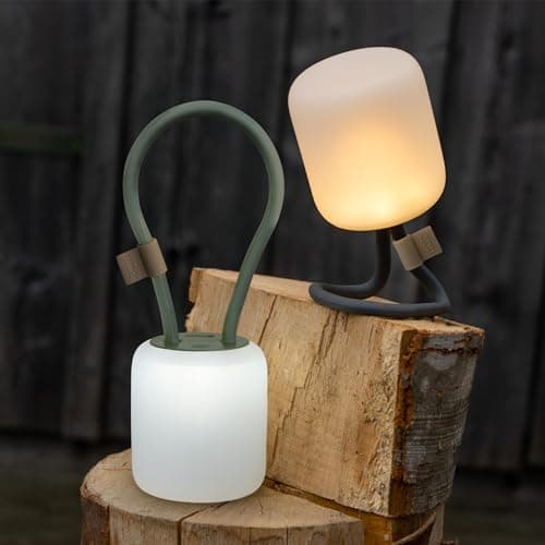 Campo Libre.® Leni Camping Lamp – LED Outdoor Light with Flexible Handle, Dimmable Camping Light, Table Lantern, IPX4 Waterresistance, 200h Runtime, SqueezeShell, USB-C Charging, Rectangle, Moss