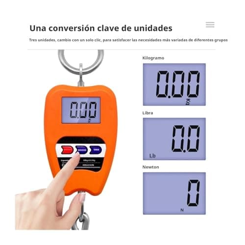 200KG Digital Crane Scales Industrial Hanging Scale Heavy Duty Hook Handheld Stainless Steel Electronic Weighing for Construction, Factory(Orange) — view 3