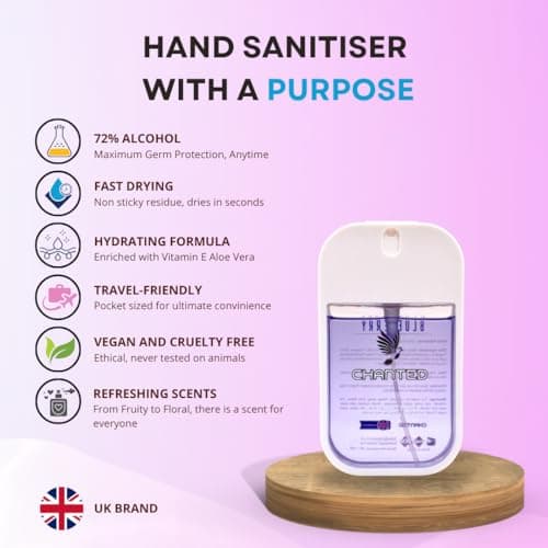 Chanted Mini Hydrating Hand Sanitiser Spray | Travel size 30ml (Blueberry) — view 2
