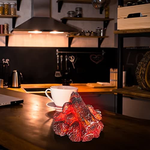 Ghzste Flameless Fireplace, Fake Charcoal Night Light, Battery Operated Flame Lamp, Portable Tabletop Fire Light for Home Decor — view 5